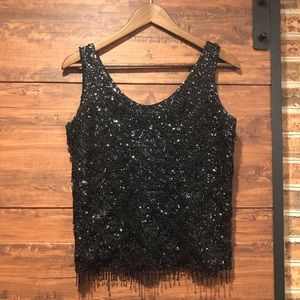 Vintage Retro Sequin Flapper Tank Top Wool